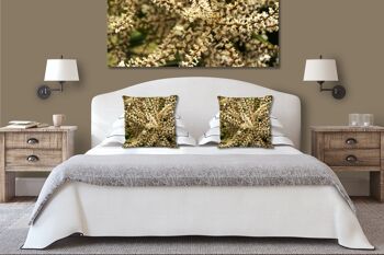 Ensemble de coussins photo décoratifs (2 pièces), motif : arbuste blanc - taille : 40 x 40 cm - housse de coussin premium, coussin déco, coussin déco, coussin photo, housse de coussin 2