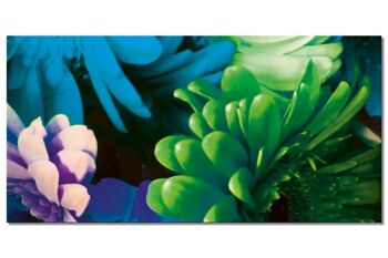 Mural Collection 12 - Motif e: Flower Power Pop Art - format paysage 2:1 - nombreuses tailles et matériaux - motif d'art photographique exclusif sous forme d'image sur toile ou d'image en verre acrylique pour la décoration murale