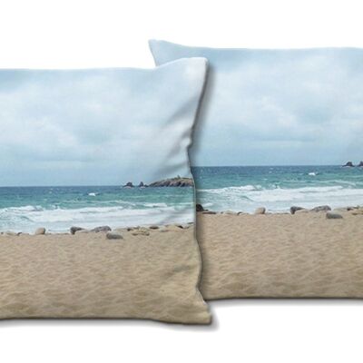 Set di cuscini decorativi con foto (2 pezzi), motivo: Brittany mon amour 6 - dimensioni: 40 x 40 cm - fodera per cuscino premium, cuscino decorativo, cuscino decorativo, cuscino fotografico, fodera per cuscino