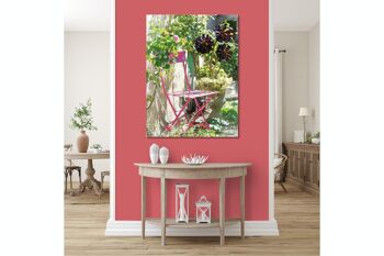 Papier peint : chaise pliante rose - format portrait 3:4 - nombreuses tailles et matériaux - motif d'art photographique exclusif sous forme d'image sur toile ou d'image en verre acrylique pour la décoration murale 2