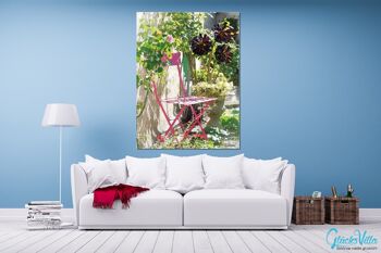 Papier peint : chaise pliante rose - format portrait 3:4 - nombreuses tailles et matériaux - motif d'art photographique exclusif sous forme d'image sur toile ou d'image en verre acrylique pour la décoration murale 3