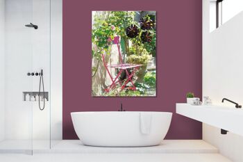 Papier peint : chaise pliante rose - format portrait 3:4 - nombreuses tailles et matériaux - motif d'art photographique exclusif sous forme d'image sur toile ou d'image en verre acrylique pour la décoration murale 4