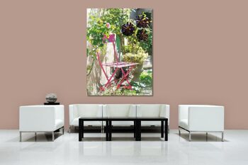 Papier peint : chaise pliante rose - format portrait 3:4 - nombreuses tailles et matériaux - motif d'art photographique exclusif sous forme d'image sur toile ou d'image en verre acrylique pour la décoration murale 6
