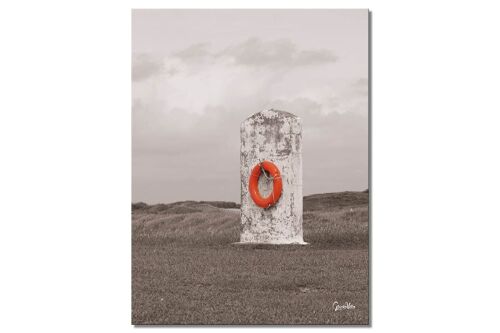 Wandbild: Roter Rettungsring - Hochformat 3:4 - viele Größen & Materialien – Exklusives Fotokunst-Motiv als Leinwandbild oder Acrylglasbild zur Wand-Dekoration