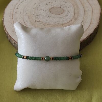 bracelet natural stones aventurine and green agate