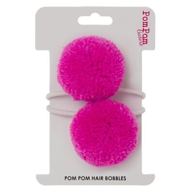 Pom Pom Hair Bobbles- Pink