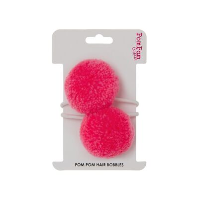 Pom Pom Hair Bobbles - Two Blush