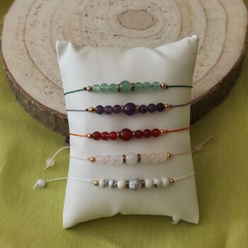 lot de 5 bracelets pierres naturelles 4 mm 1