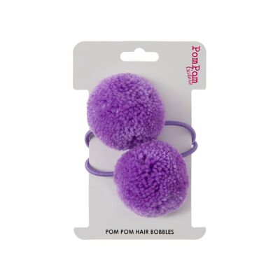 Pom Pom Hair Bobbles- Violet
