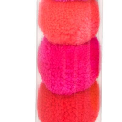 Quattro pon pon per capelli - rosa