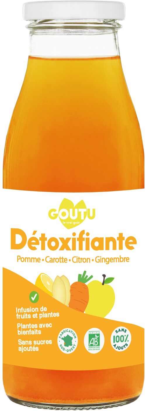 Infusion Détoxifiante - Pomme Citron Carotte Gingembre Romarin 25cl