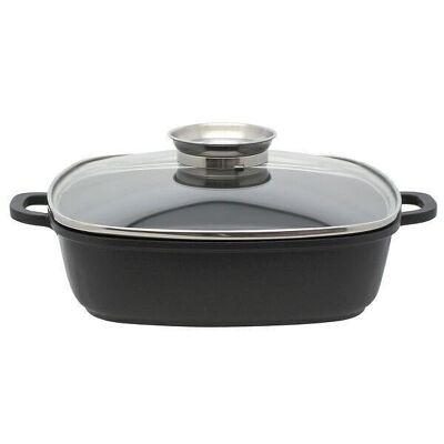 28 cm square pot with lid compatible with all Elo Alucast burners