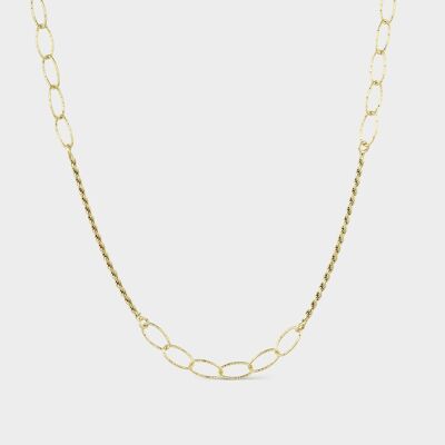 Collar de perlas cultivadas 4/4.5mm chapado en oro