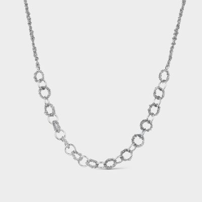 Silver necklace with coiled chain