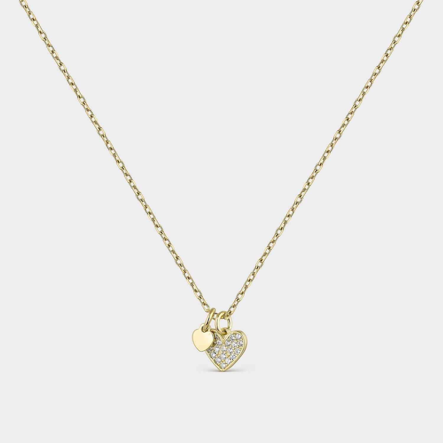 Collana cuore in zirconi bianchi