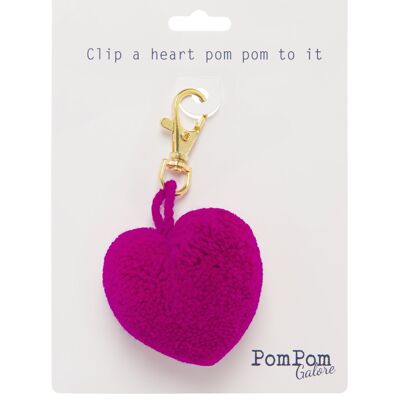 Clip a cuore rosa magenta