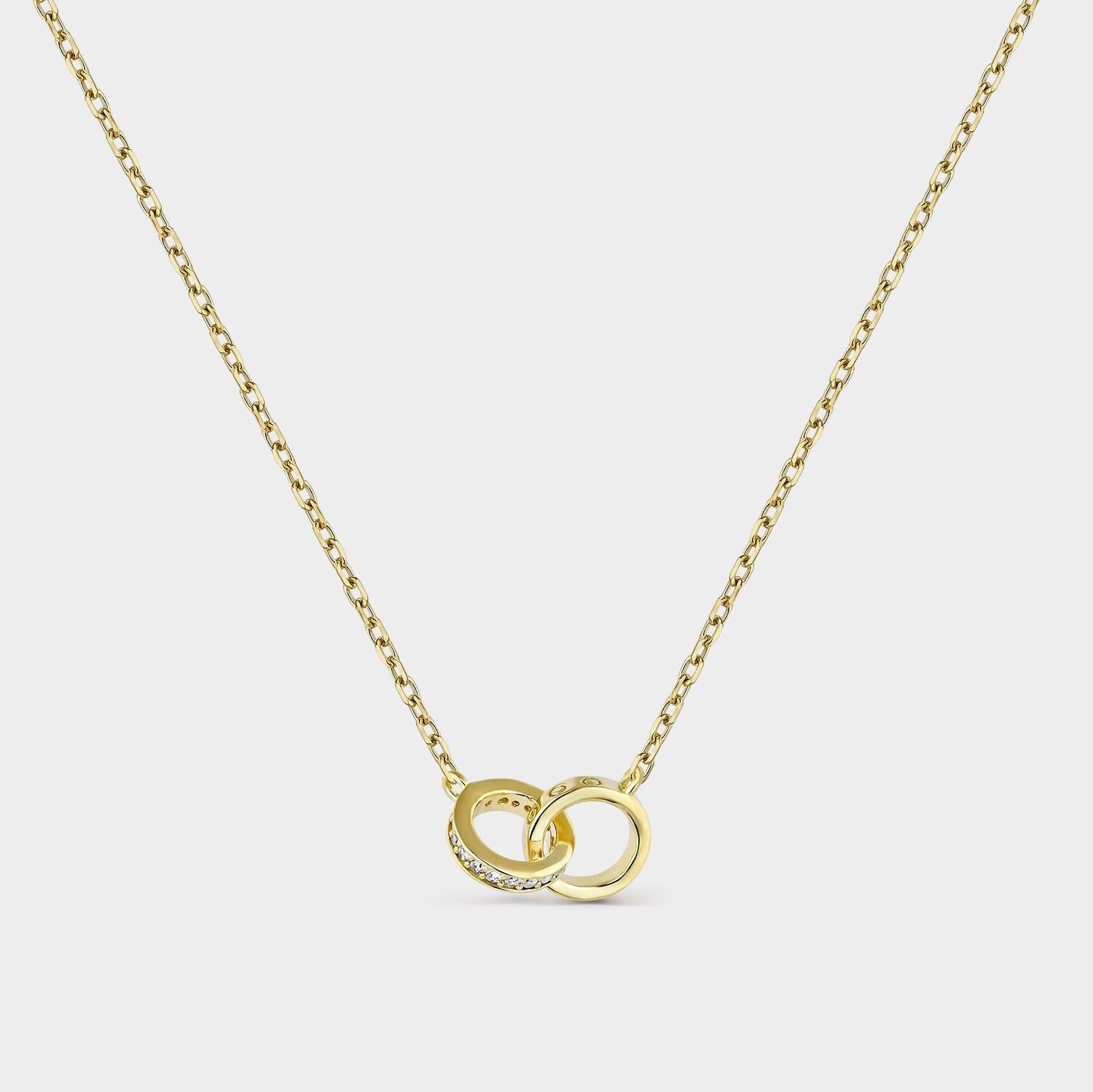 Collana in argento e oro con alleanze intrecciate