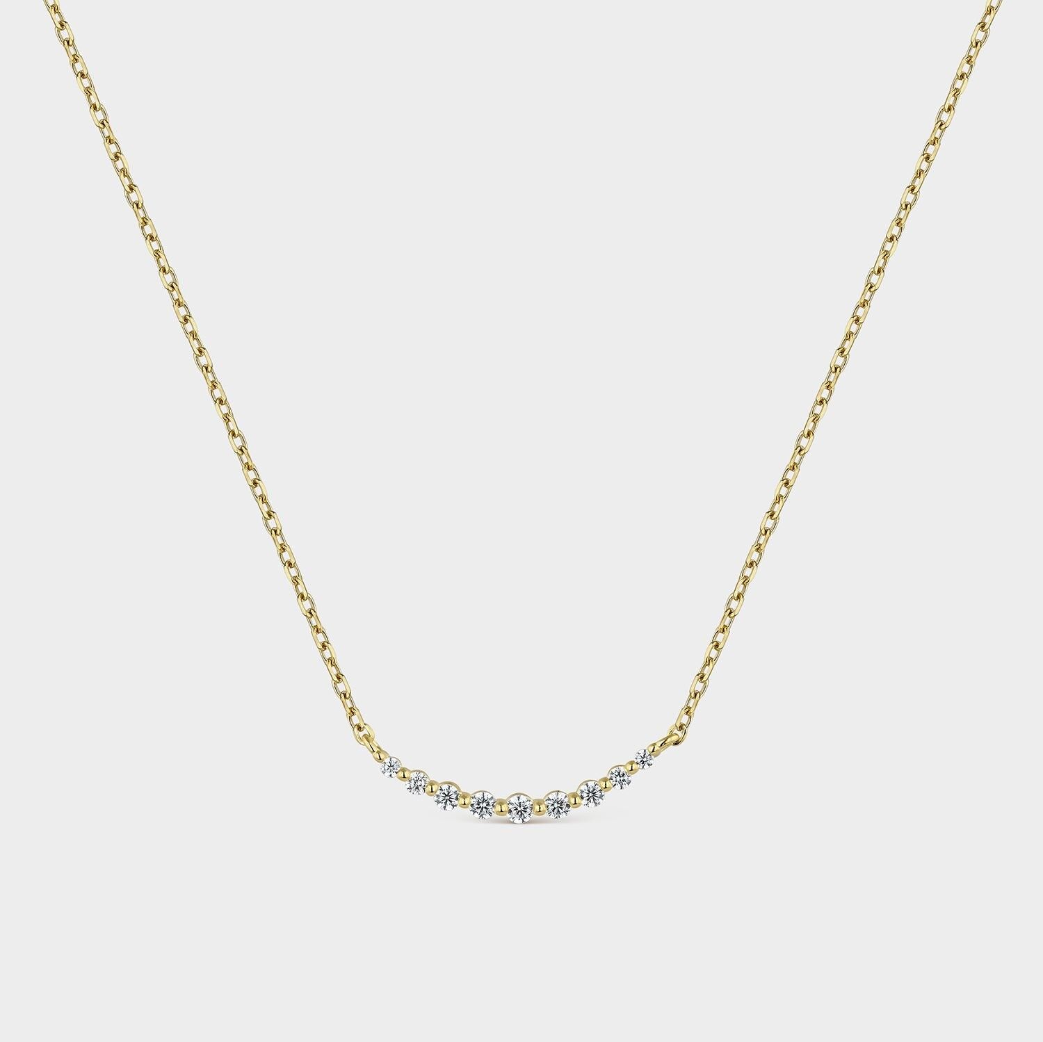 Collana in argento e oro con zirconi bianchi