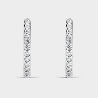 Boucles d'oreilles en argent avec goutte de zircons blancs