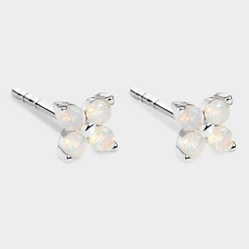 Boucles d'oreilles en argent avec opales blanches 2