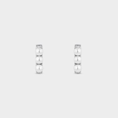 Boucles d'oreilles en argent avec perles sur rail