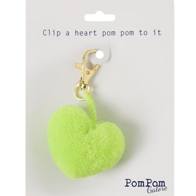 Neon Lime Heart Clip