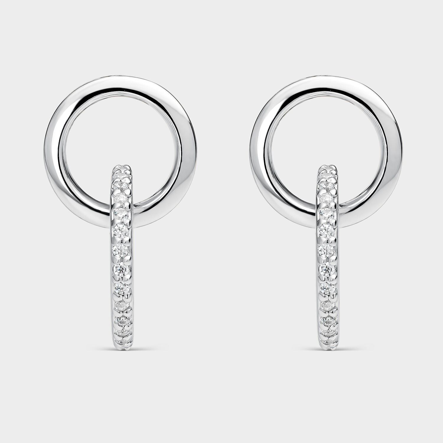 Mit Zirkonen verflochtene Silberohrringe