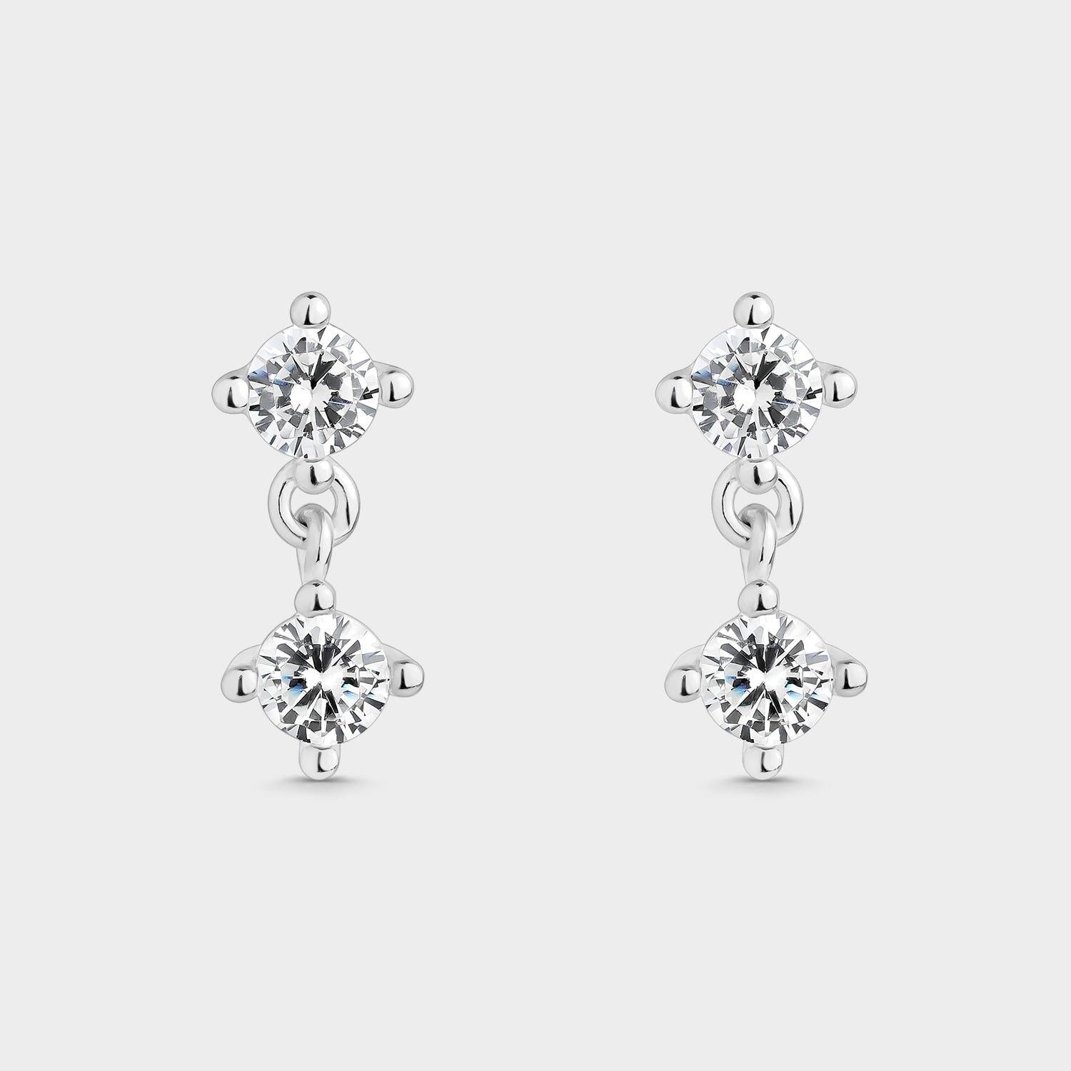 Gliederohrringe mit weißen Zirkonen