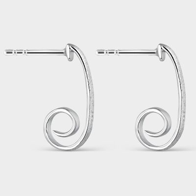 Silver spiral earrings