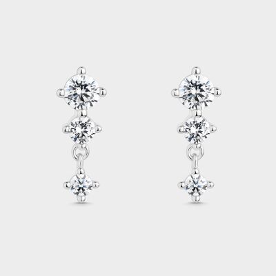 Boucles d'oreilles losange zircon blanc