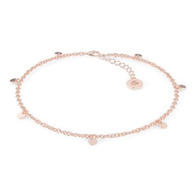 Infinity sign anklet "Coin" - rose gold - S016