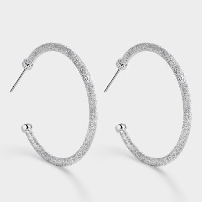 Hoop earrings 34 mm shiny texture