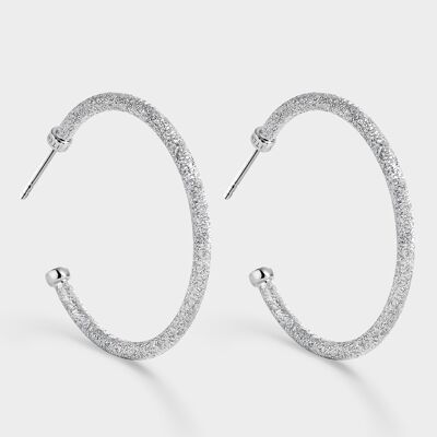 Boucles d'oreilles créoles 34 mm texture brillante