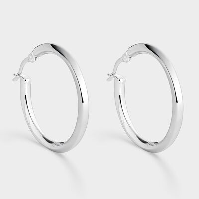 Boucles d'oreilles créoles fermées en argent