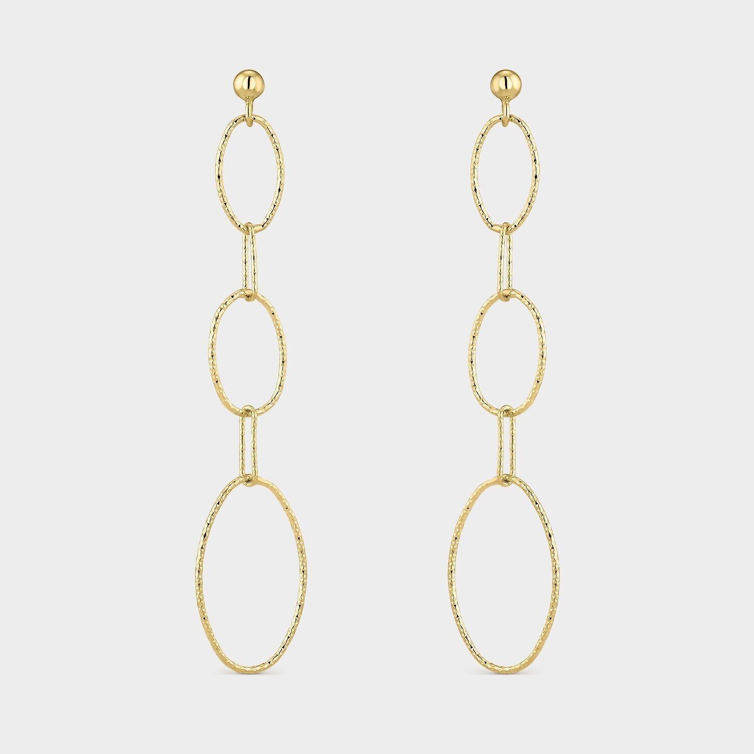 Orecchini placcati oro giallo con maglie larghe