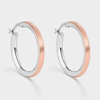 Two-tone 18K rose gold earrings