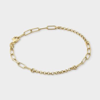 Bracelet en or avec noeud et maillons rectangulaires 1