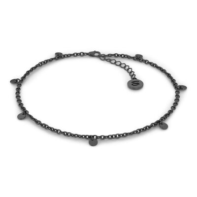 Infinity Sign Anklet "Coin" - Black - S013