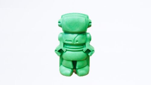 Figurine déco - robot en béton vert