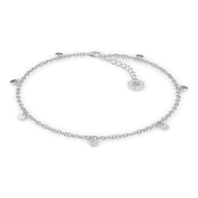 Infinity sign anklet "Coin" - silver - S014