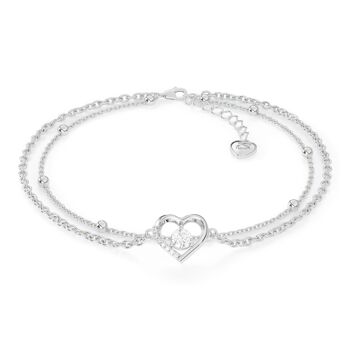 Bracelet de cheville signe infini "Coeur" - argent - S010 1