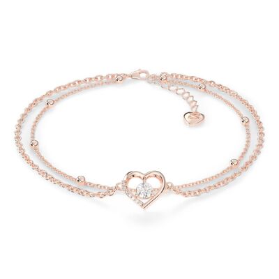 Infinity sign anklet "Heart" - rose gold - S012