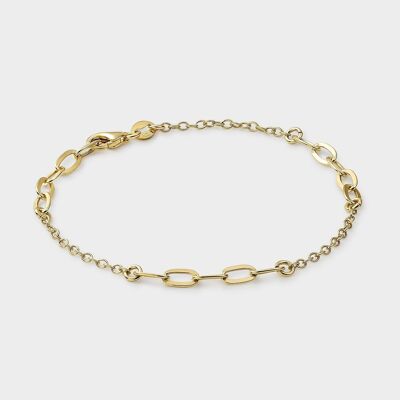 Yellow gold plated oval link bracelet