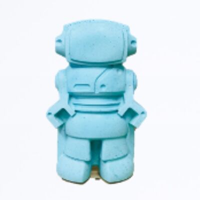 DECO FIGURE - TURQUOISE CONCRETE ROBOT