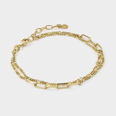 Bracciale in argento e oro con maglie lunghe