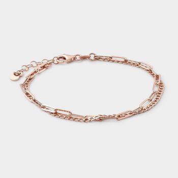Bracelet en or rose à deux chaînes 1