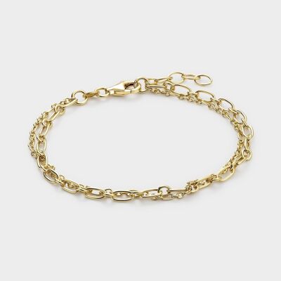 Pulsera doble baño oro amarillo