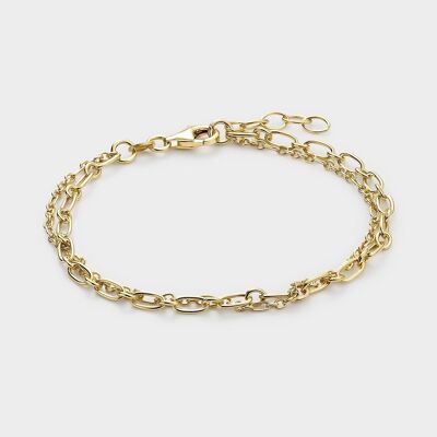 Yellow gold plated double bracelet