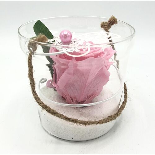 Composition florale décorative "Envolée" - modèle rose