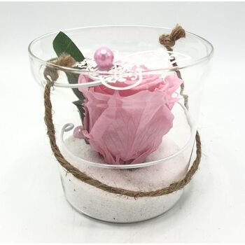 Composition florale décorative "Envolée" - modèle rose 1